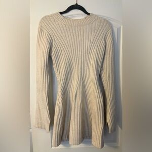H&M Cream Ribbed  Sweater Dress